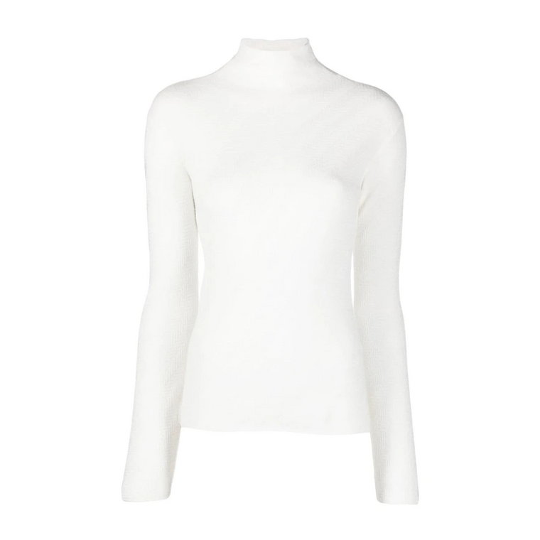 Biały Sweter w Wzór Chevron Emporio Armani