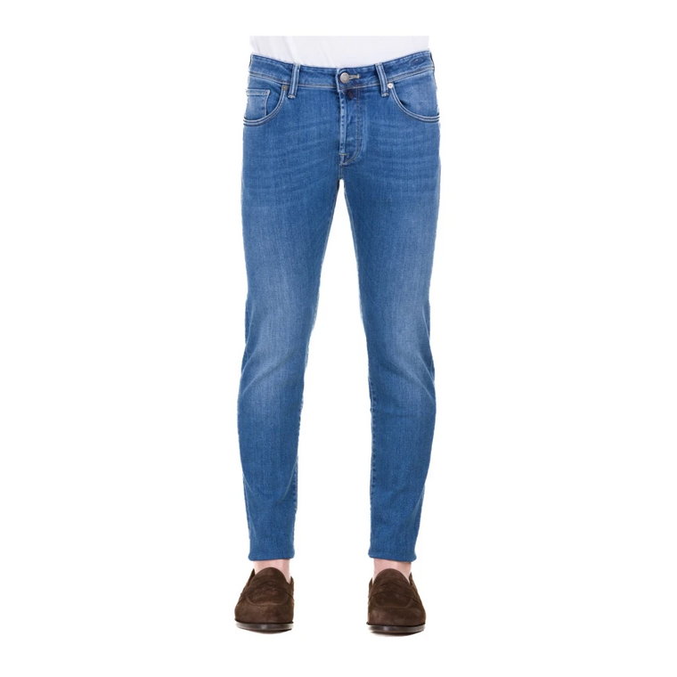 Klasyczne Niebieskie Skinny Jeans dla Mężczyzn Incotex