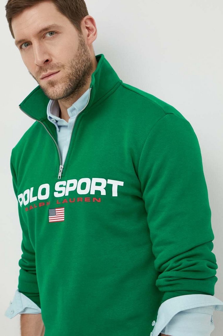 Polo Ralph Lauren bluza męska kolor zielony z nadrukiem 710835766