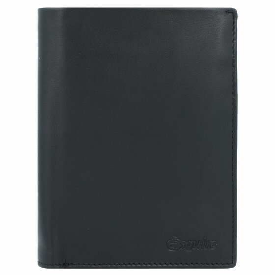 Esquire Nowy jedwabno-skórzany portfel 9 cm schwarz