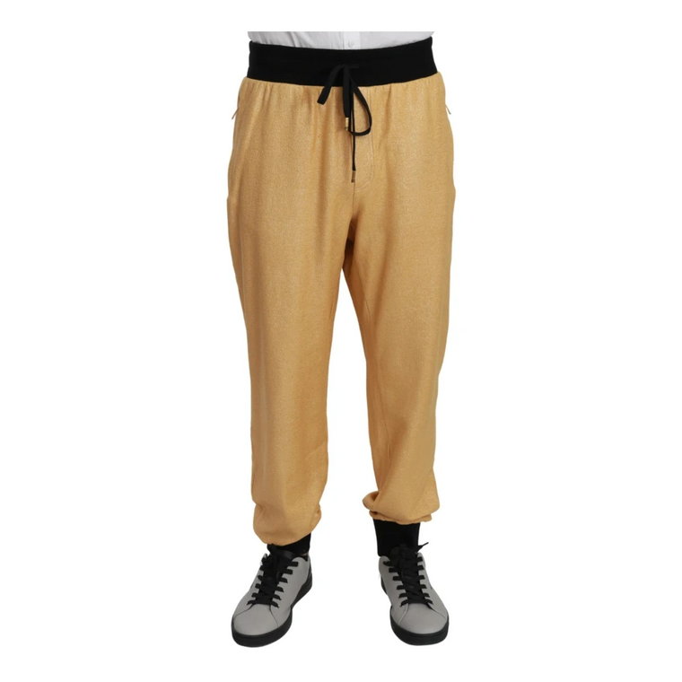 Gold Year Of The Pig Cotton Mens Pants Dolce & Gabbana