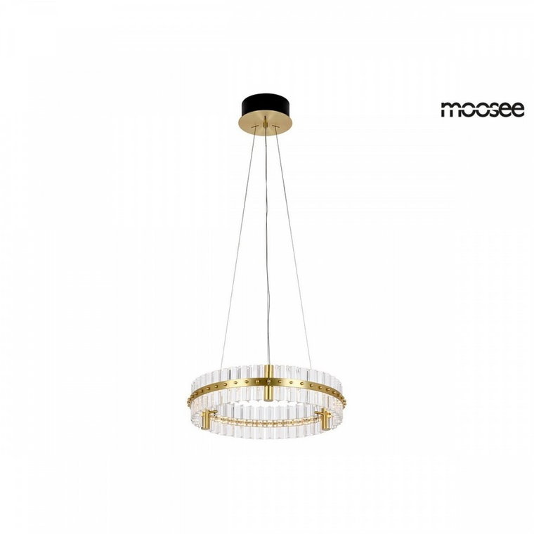 MOOSEE lampa wisząca SATURNUS 47 złota - LED, kryształ, stal szczotkowana kod: MSE010100165