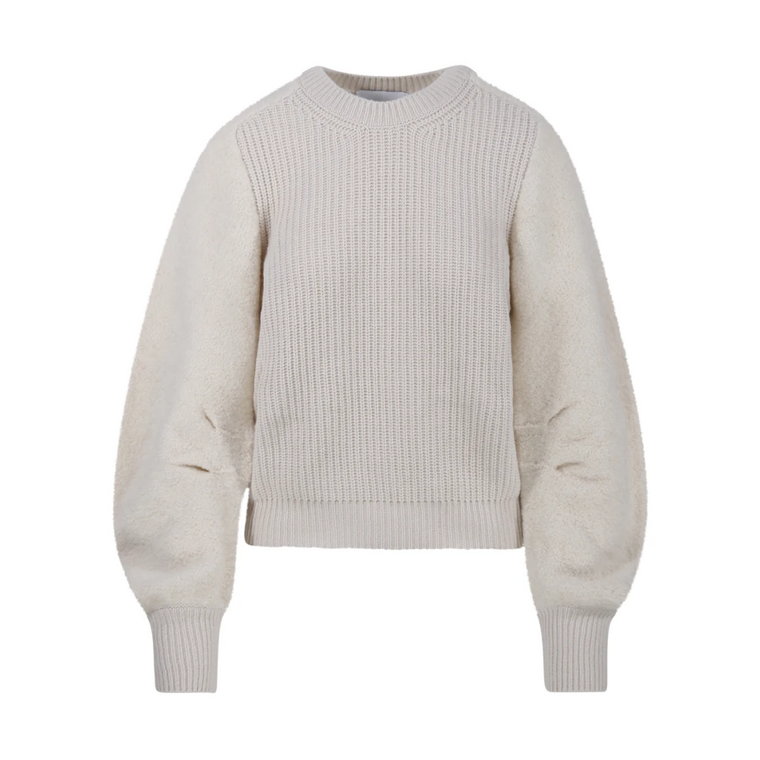 Off White Crew Neck Sweter Nude