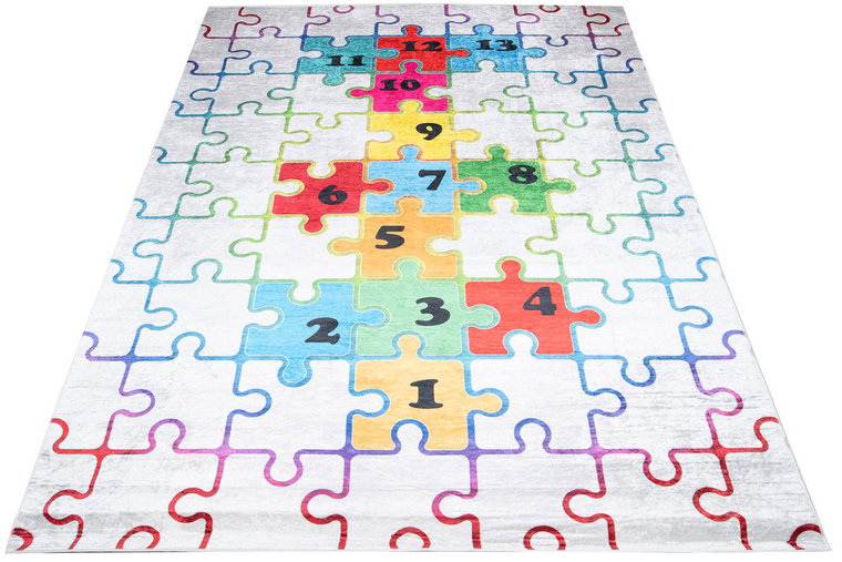 Kolorowy dywan dziecięcy antypoślizgowy w puzzle - Lopa 5X