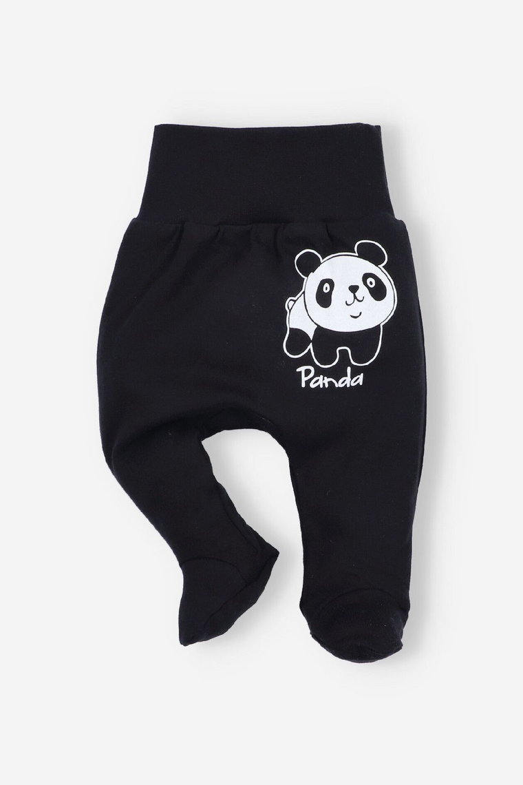 Półśpiochy niemowlęce z bawełny organicznej dla chłopca- Panda