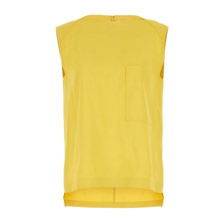 Żółta bluzka z wiskozy Jil Sander
