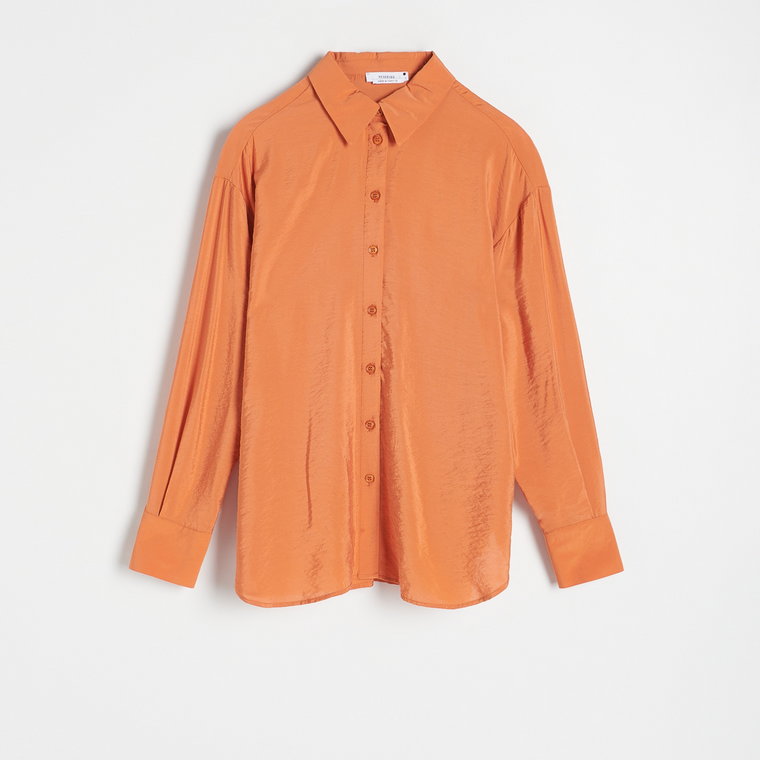 Reserved - Koszula z połyskującej tkaniny - pomarańczowy