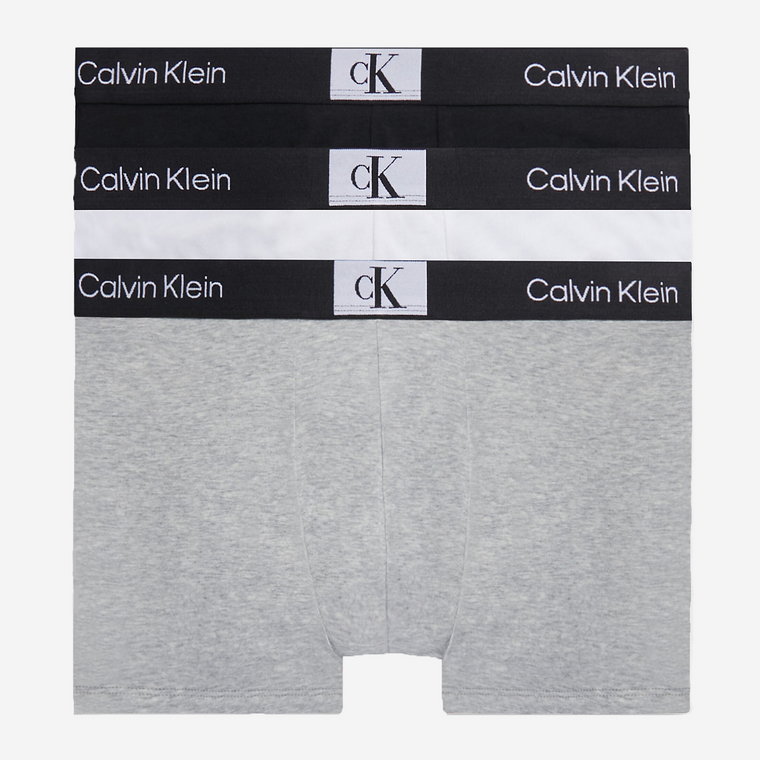 Zestaw majtek bokserek męskich bawełnianych Calvin Klein Underwear 000NB3528A-6H3 2XL 3 szt. Szary/Czarny/Biały (8720107557826). Bokserki i slipy męskie