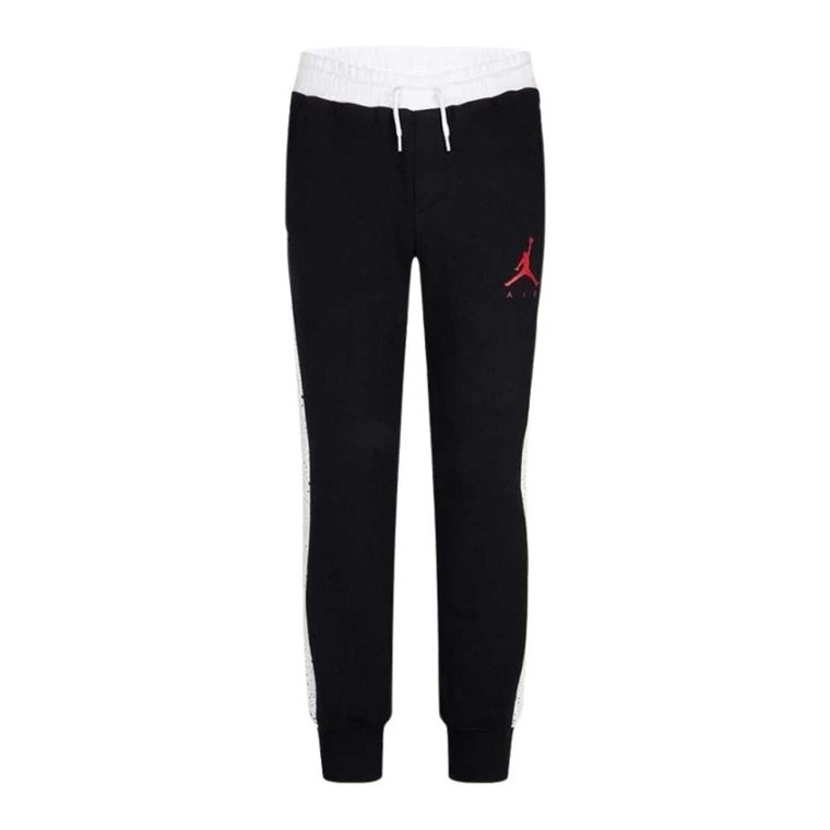 Czarne sportowe spodnie z polaru z kontrastowym nadrukiem logo Jordan