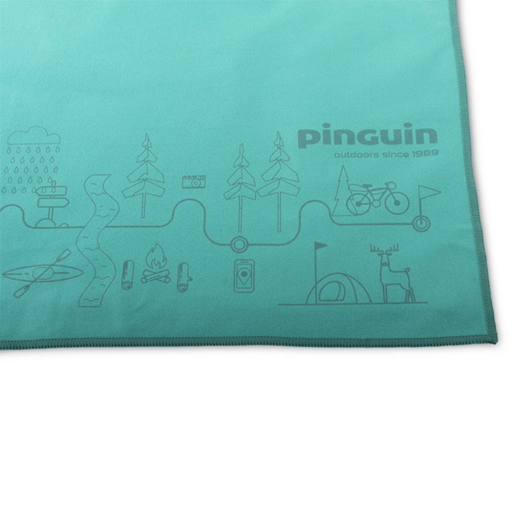 Ręcznik szybkoschnący Pinguin Micro Towel S Mapa 40x40 petrol - ONE SIZE