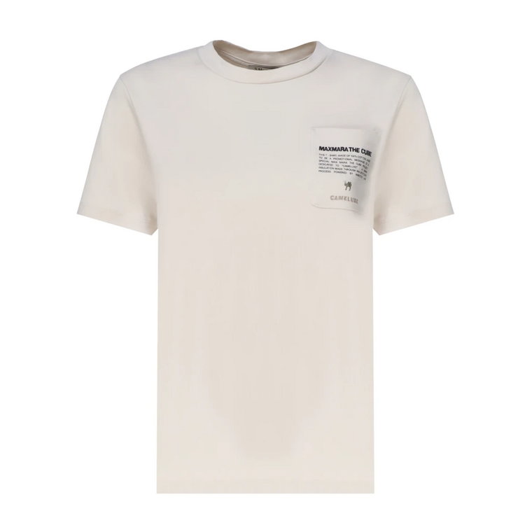 Biała koszulka z dżerseju z kieszonką Cameluxe Max Mara