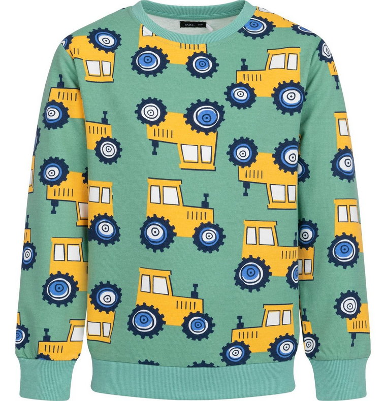 Bluza dziecięca Chłopięca bawełna zielona 116 dresowa w traktorki Endo