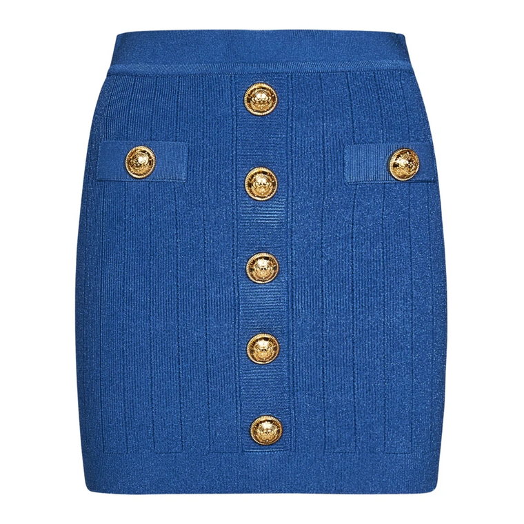 Elegancka niebieska spódnica z ściągaczem Balmain