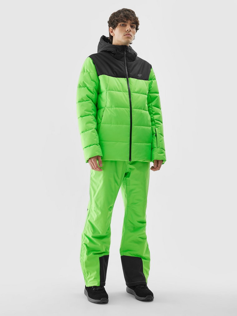 Kurtka puchowa narciarska z puchem syntetycznym męska - zielona