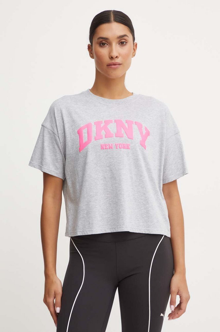 Dkny t-shirt bawełniany damski kolor szary DP4T9945