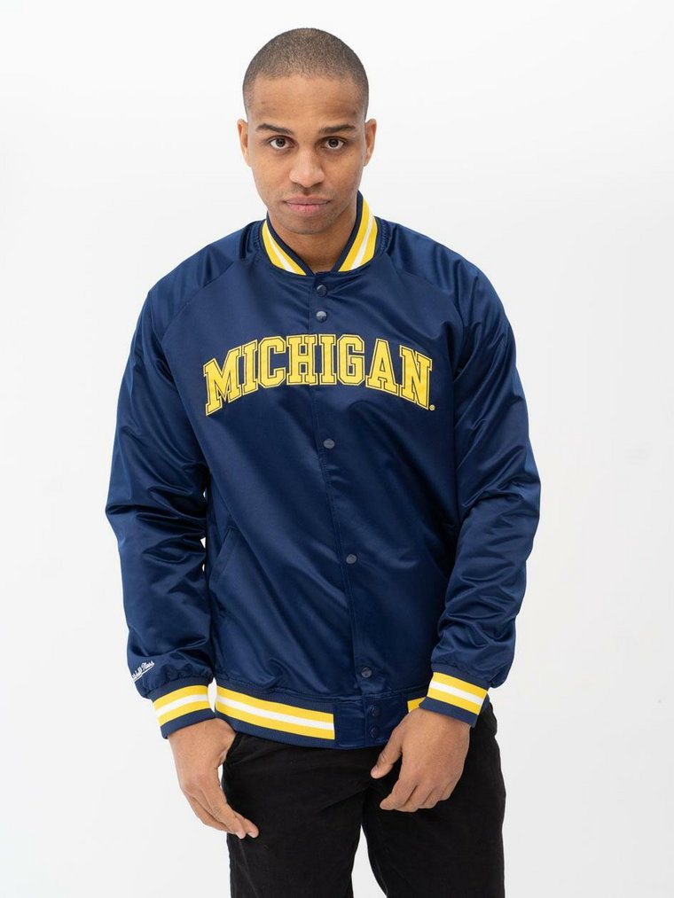 Kurtka Baseballowa Mitchell & Ness NCAA Bold Michigan Granatowa