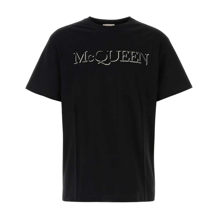 Czarna Oversize Bawełniana Koszulka Alexander McQueen