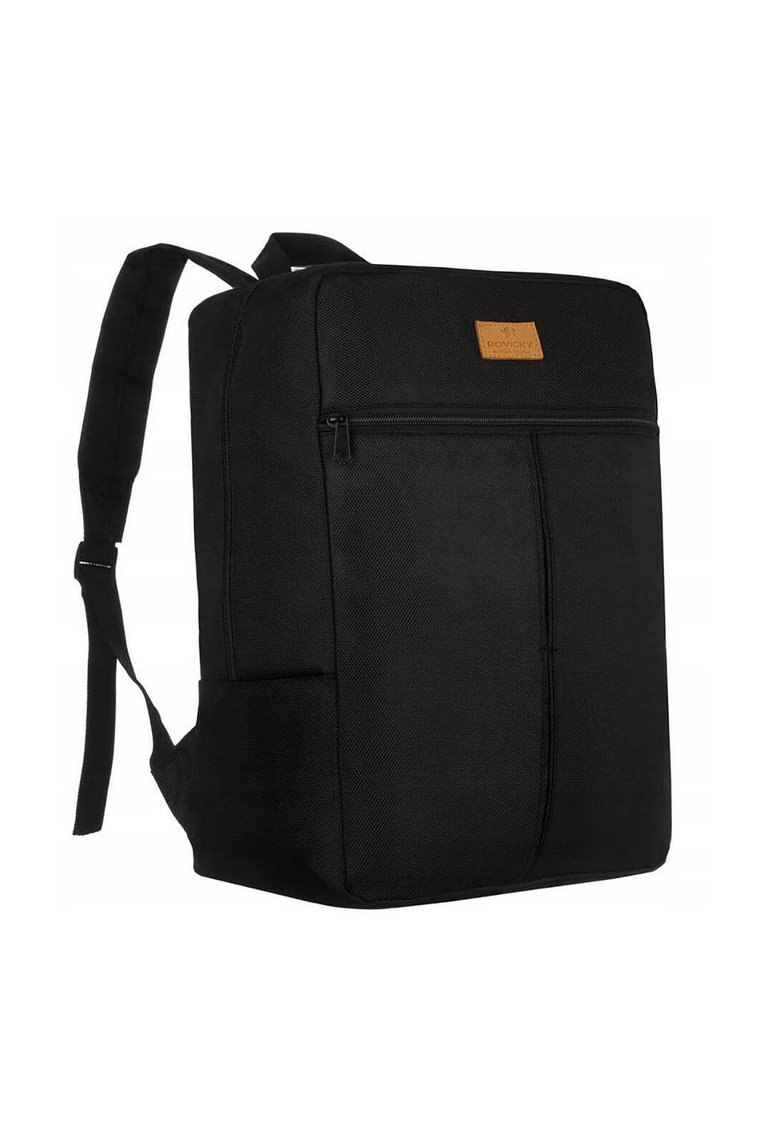 Duży, pojemny, podróżny plecak czarny z poliestru - Rovicky