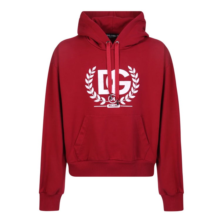 Bordeaux Logo Print Hoodie Dolce & Gabbana