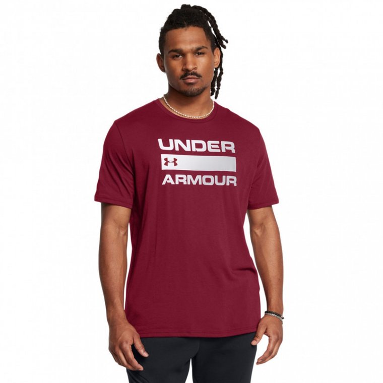 Męski t-shirt z nadrukiem Under Armour UA Team Issue Wordmark Ss - czerwony