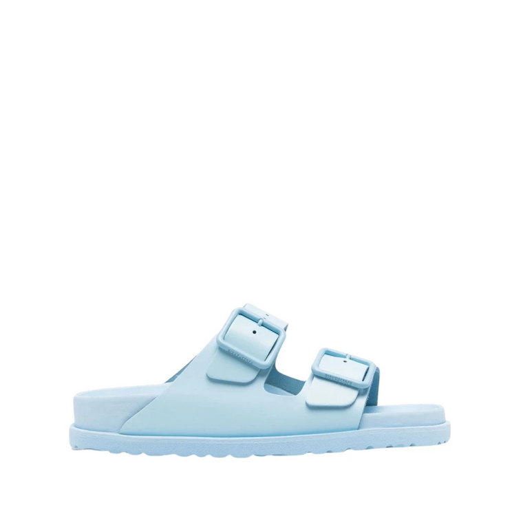 Eleganckie Niebieskie Skórzane Slidersy Birkenstock