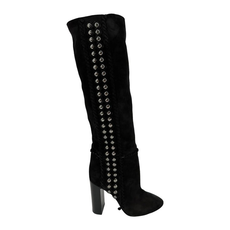 Studded Suede Over-Knee Buty Saint Laurent