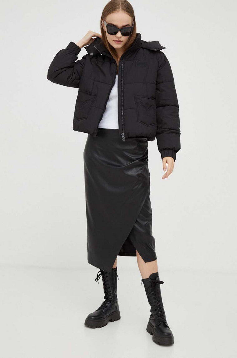 Moschino Jeans kurtka damska kolor czarny zimowa