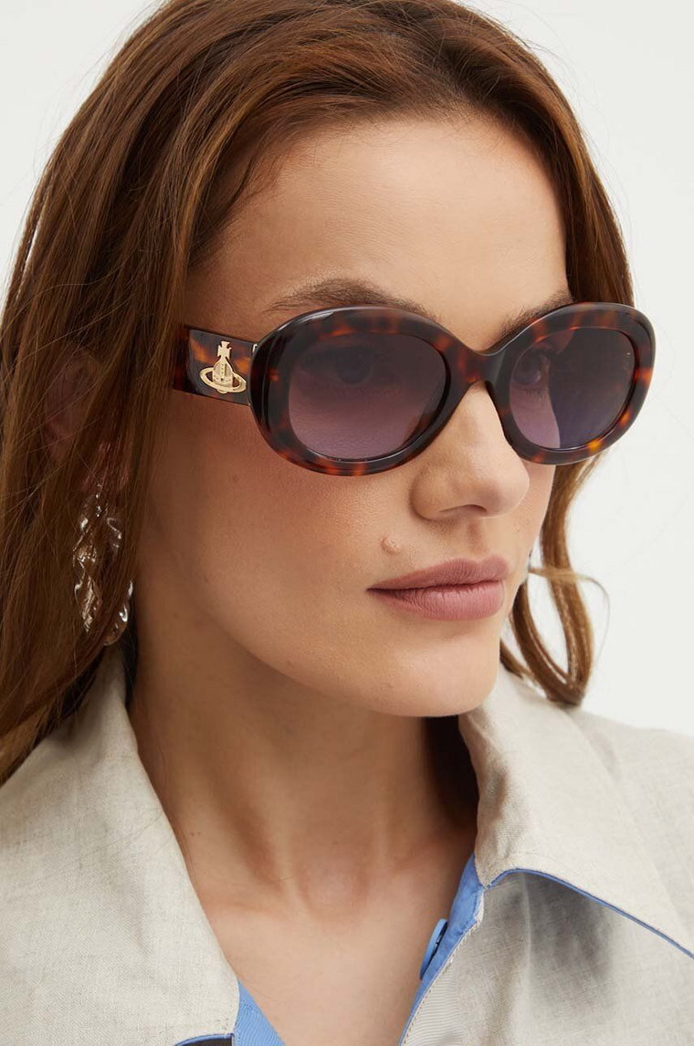 Vivienne Westwood okulary przeciwsłoneczne damskie kolor brązowy VW505110053