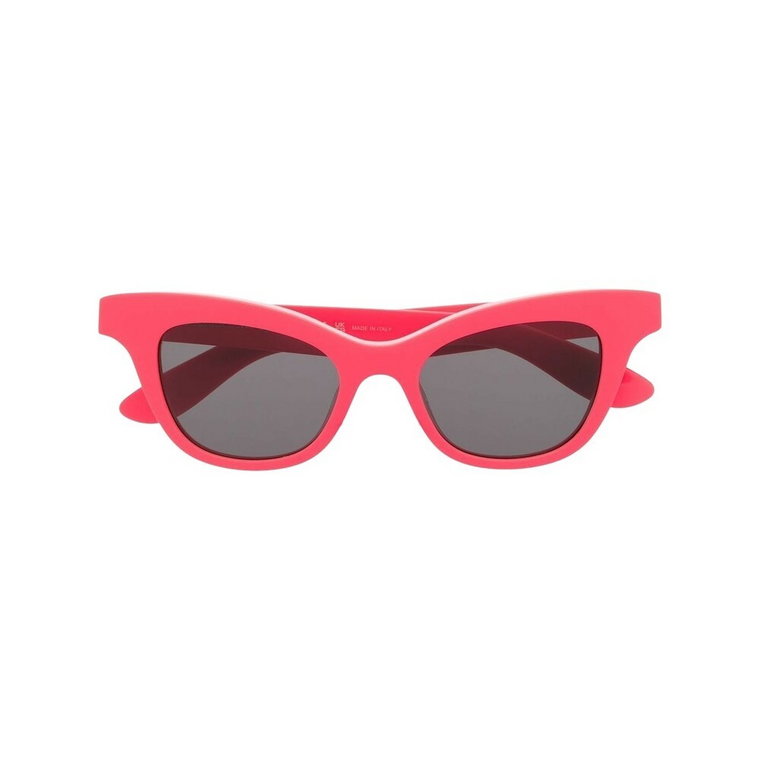 Różowe okulary przeciwsłoneczne z tonowanymi soczewkami i wytłoczonym logo Alexander McQueen