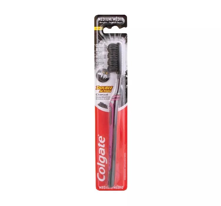 COLGATE DOUBLE ACTION CHARCOAL SZCZOTECZKA DO ZĘBÓW MEDIUM