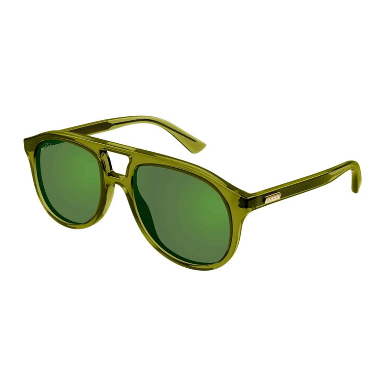Zielone okulary pilotki z retro inspiracją Londynu Gucci