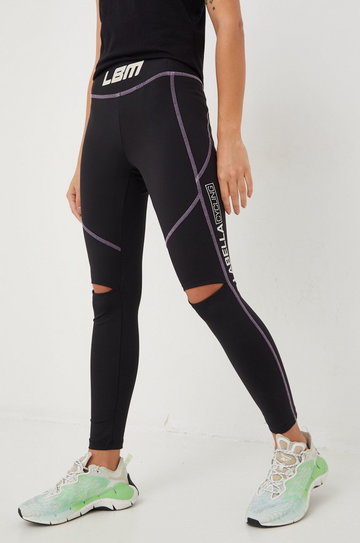 LaBellaMafia legginsy treningowe Cycling damskie kolor czarny z nadrukiem