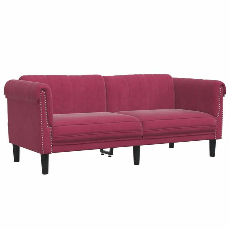 Sofa 2-osobowa Aksamit Winny Czerwień 182x77x74 cm