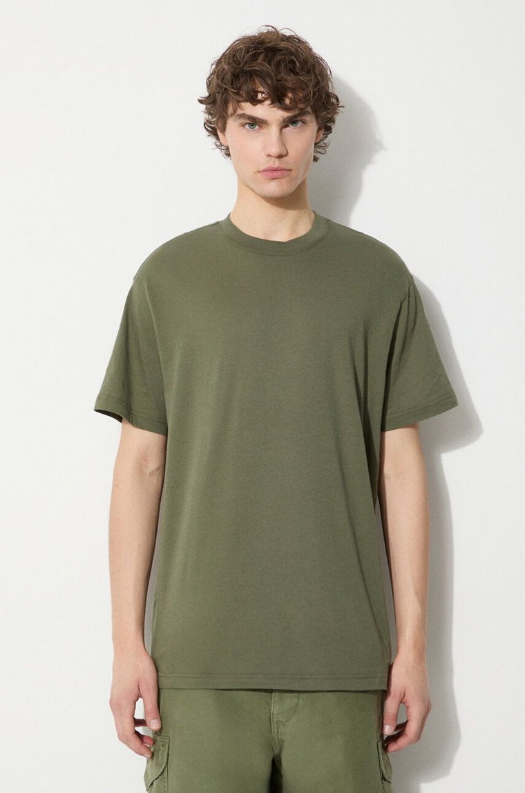 Filson t-shirt bawełniany Ranger Solid męski kolor zielony gładki FMTEE0001