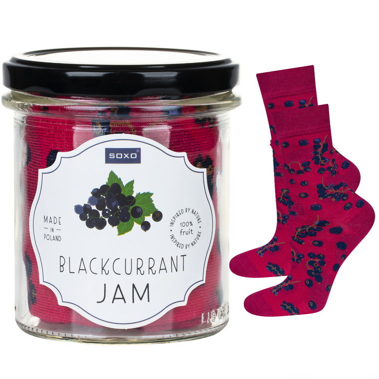 Skarpetki damskie SOXO blackcurrant jam w słoiku