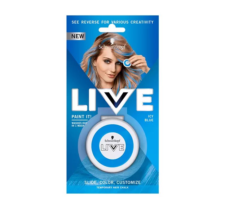 SCHWARZKOPF LIVE PAINT IT KOLORYZUJĄCA KREDA DO WŁOSÓW ZMYWALNA ICY BLUE