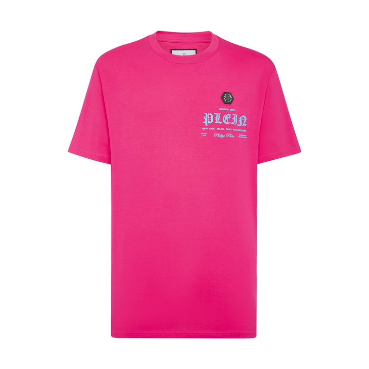 Męskie Fucsia T-shirty Pola Ss24 Philipp Plein