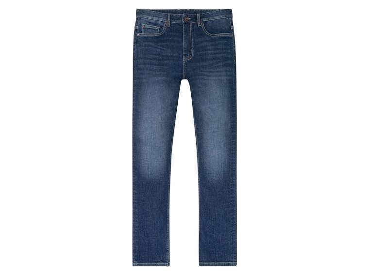 LIVERGY Jeansy męskie Slim Fit z bawełną (Ciemnoniebieski, 48 (32/32))