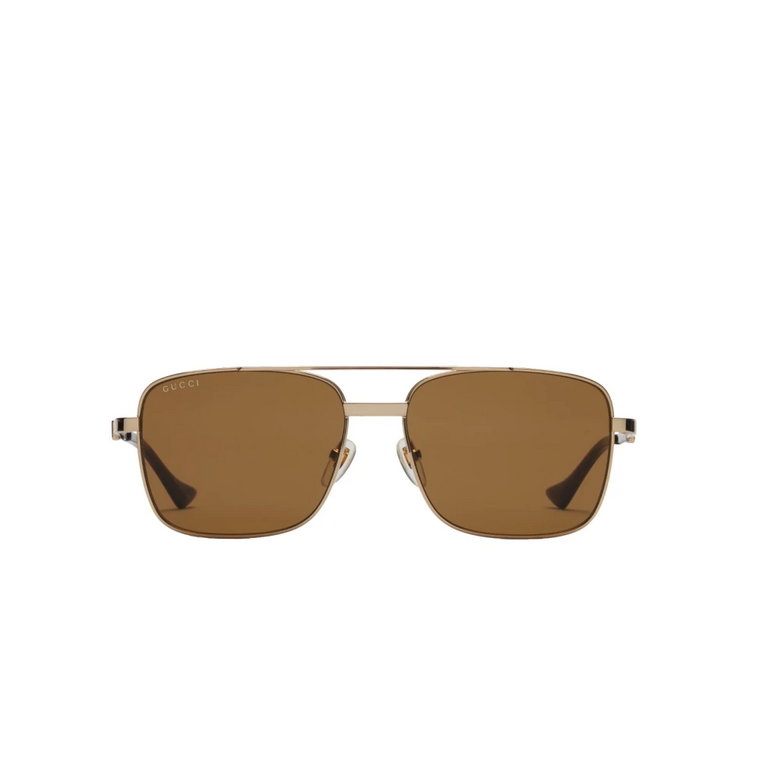 Męskie okulary przeciwsłoneczne z kwadratową metalową oprawką Gucci