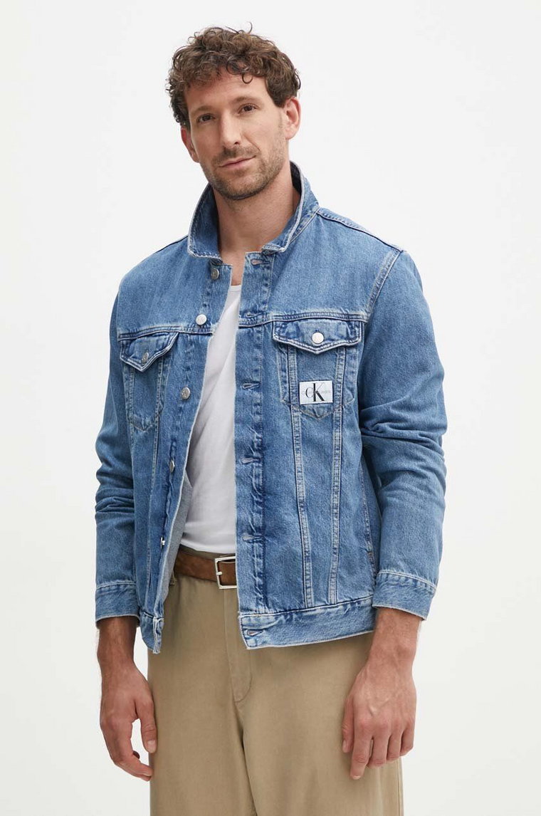 Calvin Klein Jeans kurtka jeansowa męska kolor niebieski przejściowa J30J326941