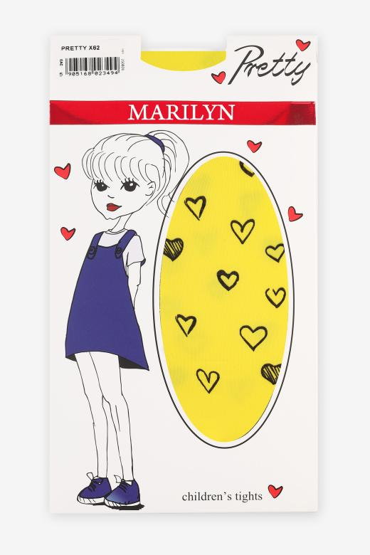 Kolorowe rajstopy dziecięce w serduszka Pretty X62 Marilyn