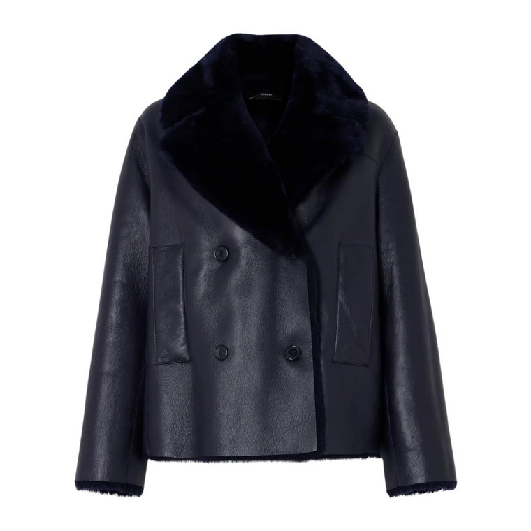 Shearling Calla Coat - Navy Joseph