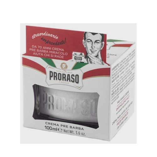 Krem do goleniem dla wrażliwej skóry Proraso z ekstraktem z zielonej herbaty i owsa 100 ml (8004395000036). Kosmetyki do golenia