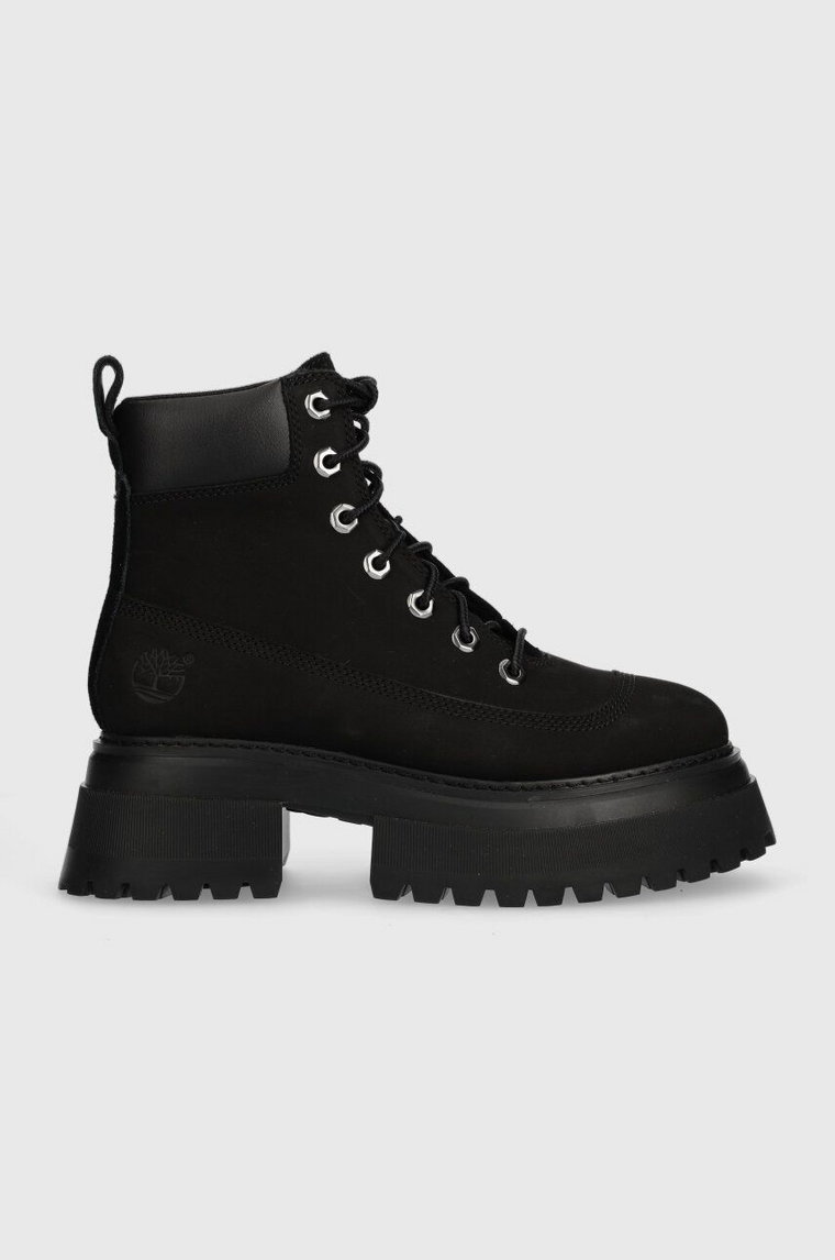 Timberland workery Timberland Sky 6In LaceUp damskie kolor czarny na płaskim obcasie TB0A428J0011