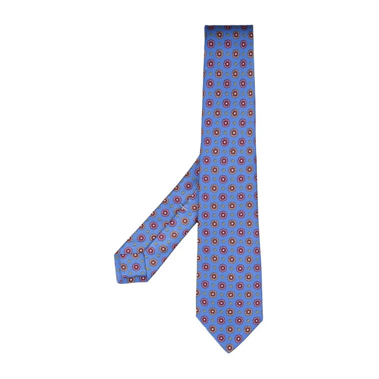 Elegancki Jedwabny Krawat z Mikrokwiatowym Wzorem Kiton