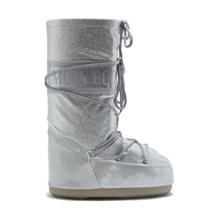 Glitter Icon Srebrne Buty Moon Boot