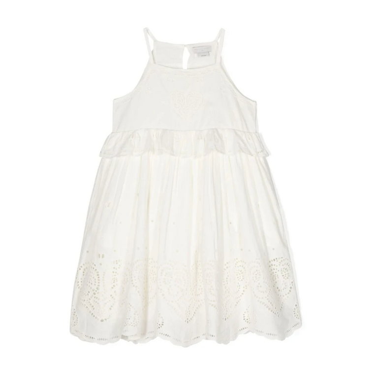 Biała sukienka dziecięca z falbankami Stella McCartney