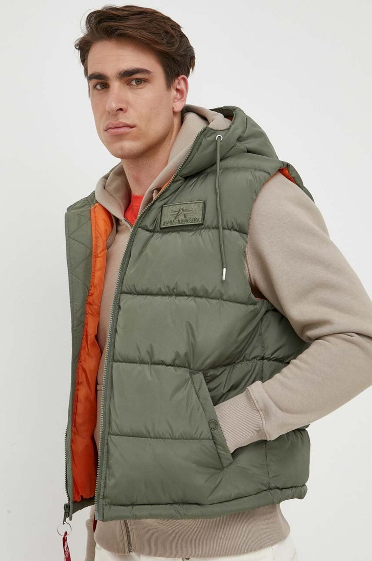 Alpha Industries bezrękawnik męski kolor zielony zimowy 118110.01-SageGreen