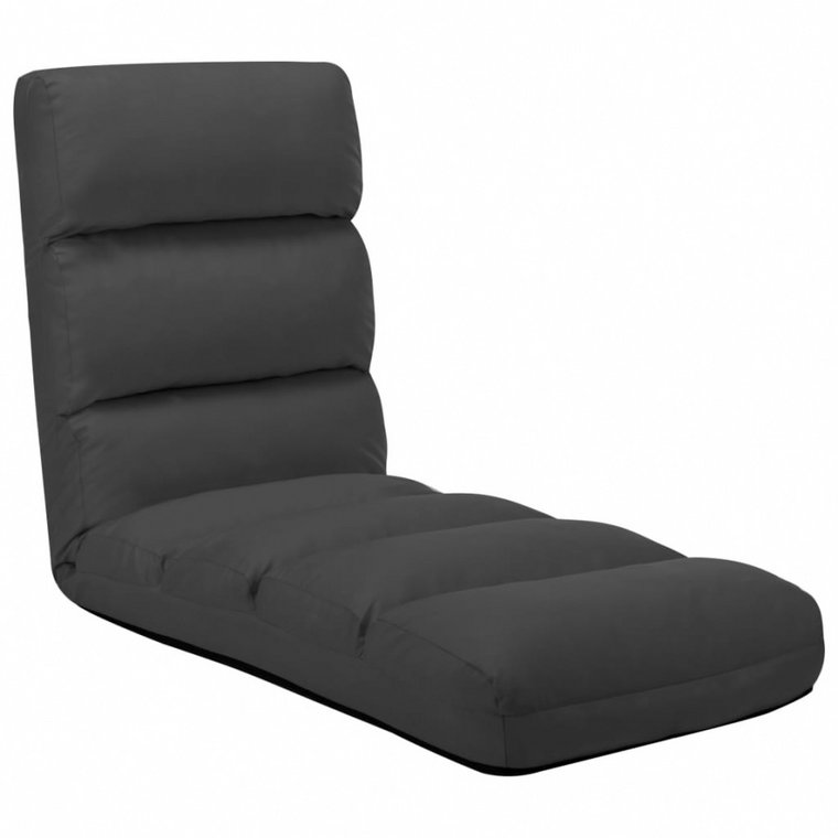 Składane krzesło podłogowe, antracytowe, sztuczna skóra kod: V-325248
