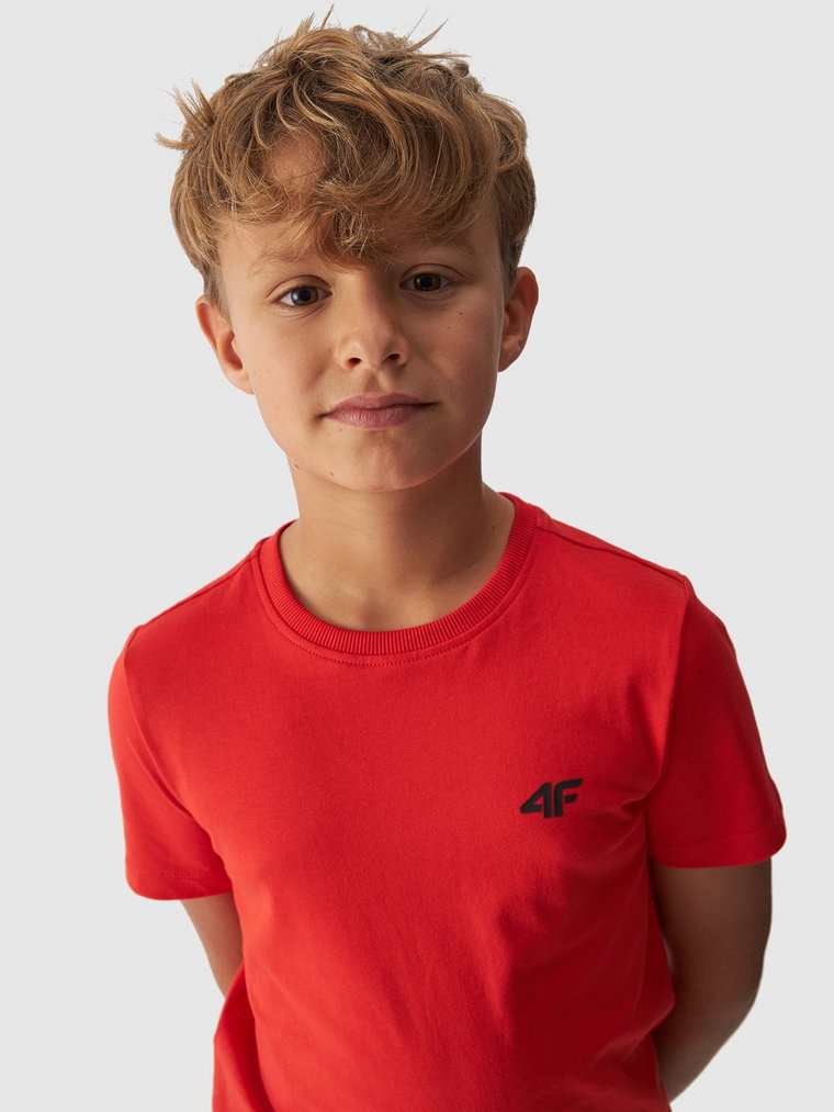 T-shirt gładki chłopięcy - pomarańczowy